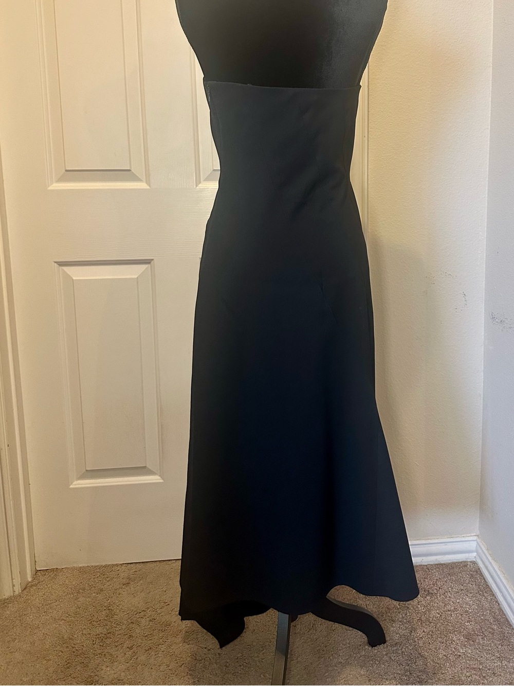 BCBGMAXAZRIA Black Strapless Asymmetrical Hem Formal Dress Gown Size 8 - Picture 7 of 12